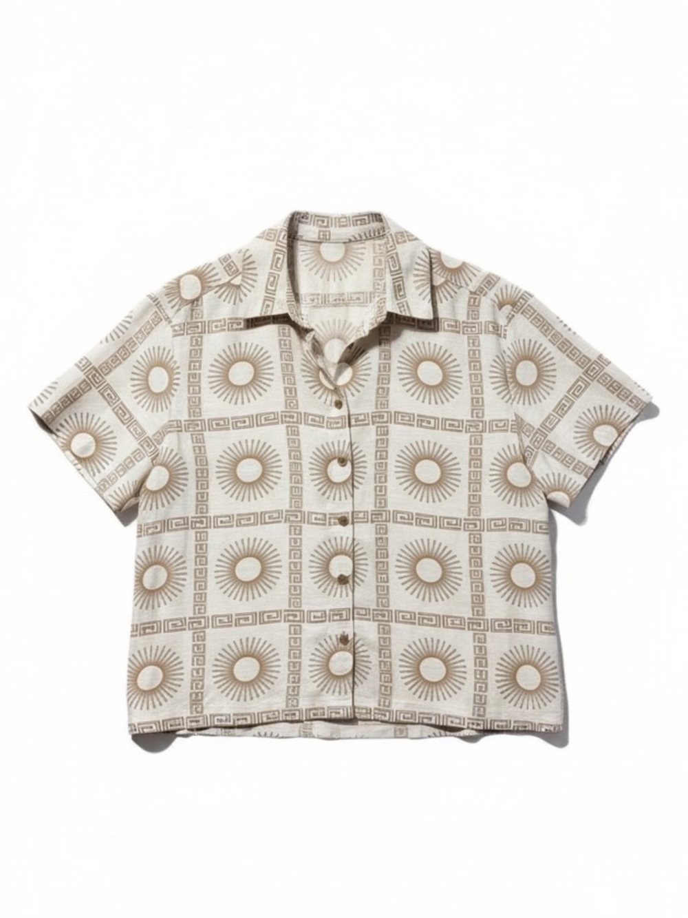 Jane & Delancey Sunburst Print Button-Front Top – Medium